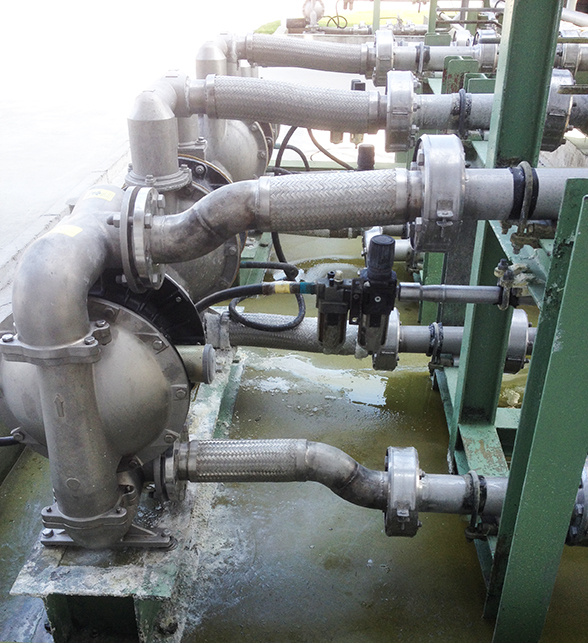 BSK air-operated diaphragm pump of aluminum alloy is applied to the cooling towers.
